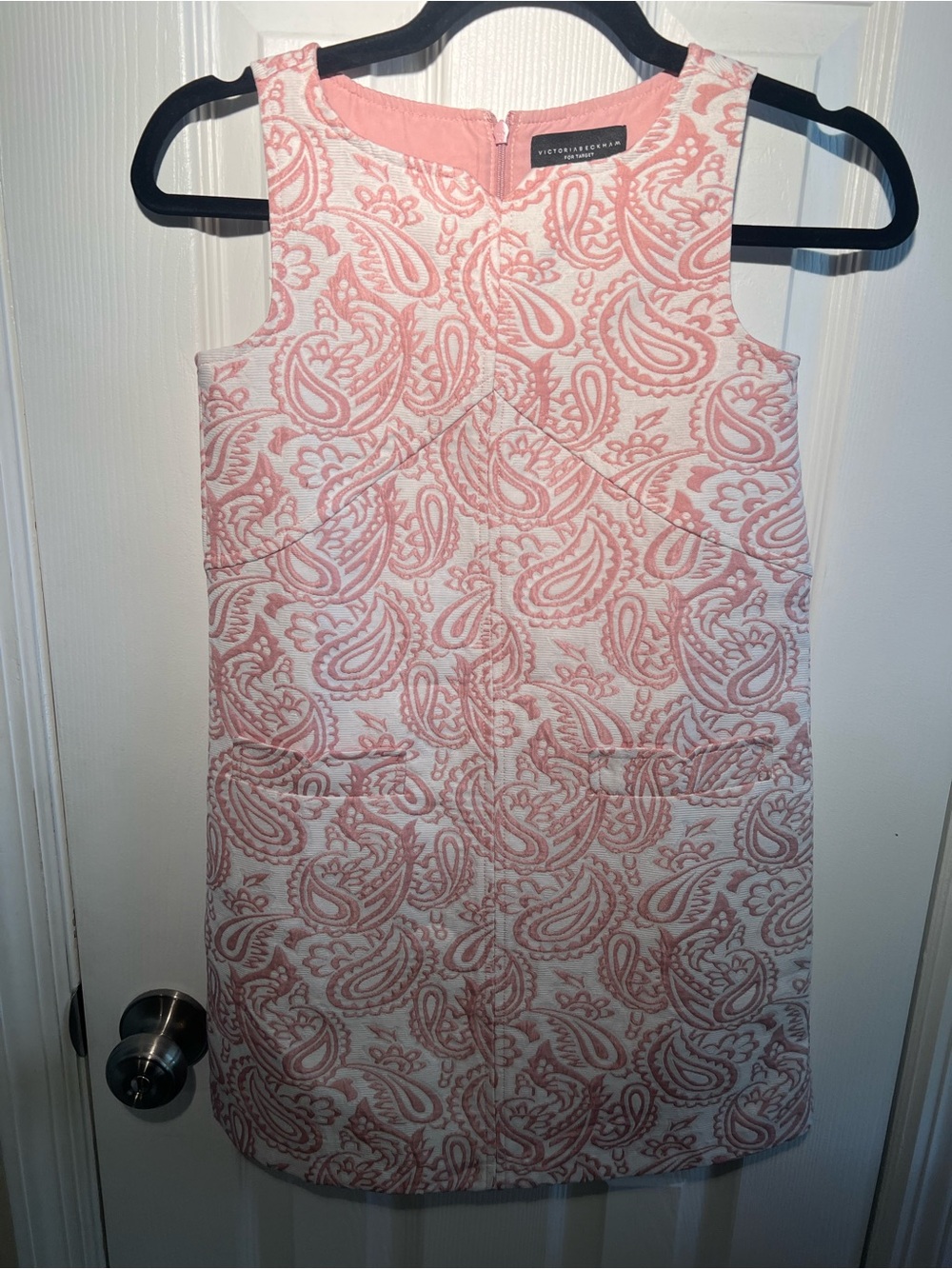 Victoria Beckham for Target Pink Paisley Jacquard Shift Dress M